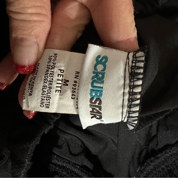 Women’s ScrubStar Performance Set Size Medium Top Medium Petite Pants Black - Picture 8 of 9